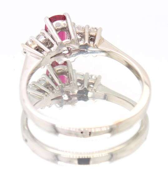14kt White Gold Ruby and Diamond Cocktail Ring