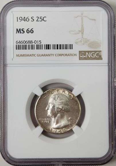 1946 S Washington Quarter, NGC MS66