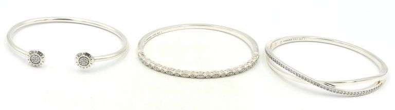 Lot of 3 Pandora bangles in 925 sterling silver