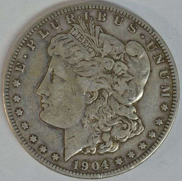 Very scarce key date 1904-S Morgan Silver Dollar in near XF condition