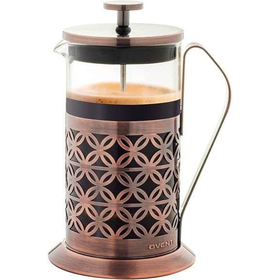 French Press Coffee Maker Glass & Stainless Steel