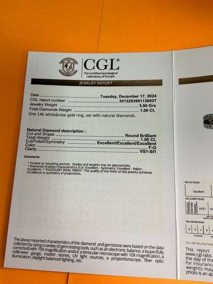 CERTIFIED 14K WHITE AND ROSE GOLD DIAMOND RING