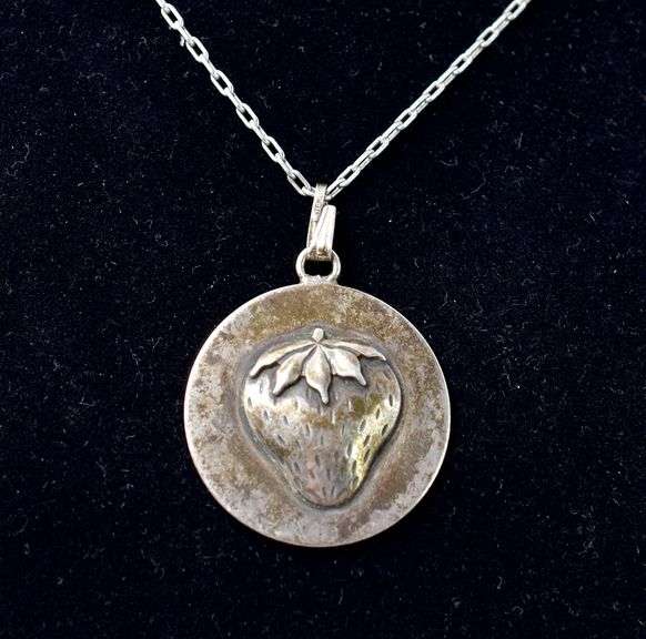 Strawberry Pendant Necklace in Sterling Silver