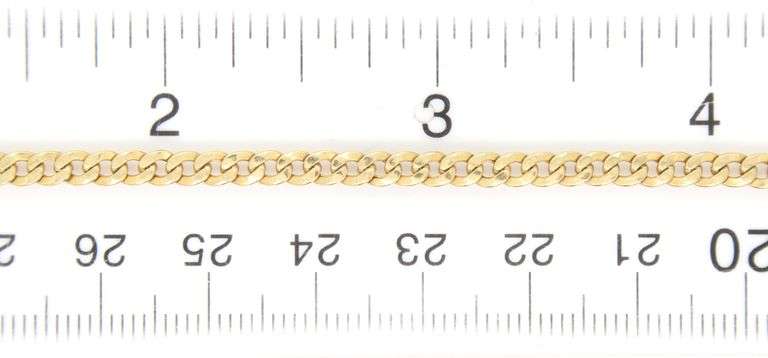 18kt Yellow gold Flat Curb link chain necklace
