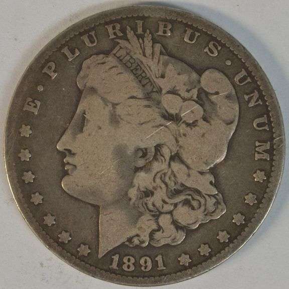 Key date 1891-CC Morgan Silver Dollar in circ