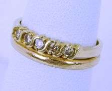 14K Diamond Band & 14K Wedding Band