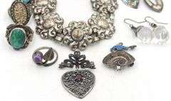 Group lot of Vintage 925 sterling silver mixed jewelry