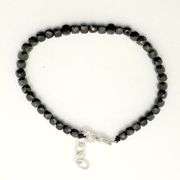 Hand made European gem stone silver braclet. Size 7"