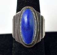 Oval Lapis Lazuli ring in Sterling Silver 14.6grams Size 8 1/4