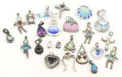 Group lot of Vintage 925 sterling silver pendants