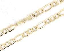 10kt Yellow gold Figaro chain necklace