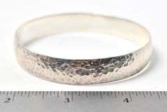Hammer Textured Thick Bangle in Sterling Silver 39.2grams