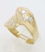 Yellow Gold Sculpted Diamond Cocktail Ring
