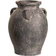 Handmade Black Terracotta Vase with Three Ears