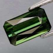 Rich pine green 1.76ct radiant emerald cut VS Tourmaline