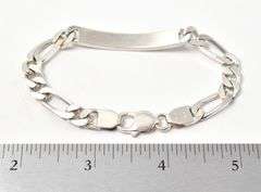 Blank Plate Chain Bracelets in Sterling Silver 23.1grams