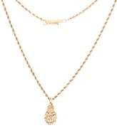Nice 14K YG Rope Necklace with Pineapple pendant