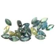 Stunning blue green 7.55ct marquise cut Sapphire set