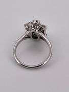 CERTIFIED 18K WHITE GOLD DIAMOND AND SAPPHIRE RING
