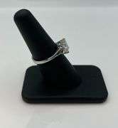 14 Kt White Gold Plated 2.25 Ct Emerald Cut Moissanite Ring