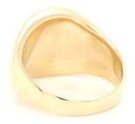 14kt Yellow Gold oval Shaped Black Enamel Cross Diamond Halo Ring. Total weight of Ring 9.10 Grams. 