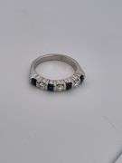 CERTIFIED PLATINUM DIAMOND AND SAPPHIRE BAND