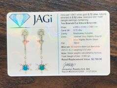 One pair hand made Italian 18KT white gold with 0.72 cttw natural emerald and diamond star motif dan