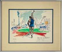 Highly Collectible Hand Signed LeRoy Neiman Olympics Serigraph