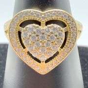 14kt Yellow Gold Heart Shaped CZ Ring