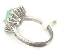 Sparkling 0.70CTS Emerald-Cut Natural Emerald & 0.60CTW Diamond Ring in 925 Sterling Silver