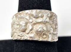 Thick Band Silverware Handle ring in Sterling Silver 19grams Size 8.5