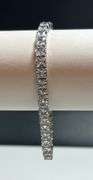Sparkling  14 Kt White Gold Plated Sparkling Lab Princess Cut  Simulated Diamond Tennis Bracelet