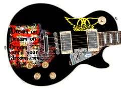 Aerosmith Tom Hamilton Signed "Dream On" Custom 1/1 Graphics Guitar ACOA
