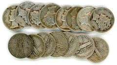 15 Assorted Silver Mercury Dimes
