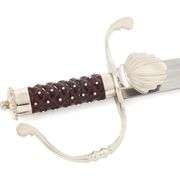 16th Century Style Hunting Sword Rosewood Handle w/ Leather Scabbard