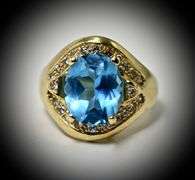 Lively 14K Yellow Gold Blue Topaz Ring