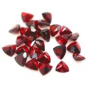 Deep burgundy 14.10ct trillion cut untreated Garnet set