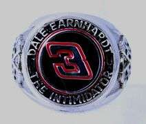 Vintage Sterling Silver Dale Earnhardt Nascar Ring, 8.5
