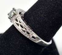 Multi-Colored Gemstone with White Accent Stones in Sterling Silver 4.2grams Size 8.5