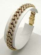 10k Gold Diamond Curb Chain Bracelet