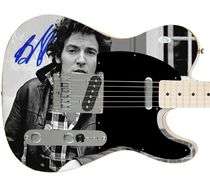 Bruce Springsteen Autographed Fender Signed Custom Graphics Photo Guitar ACOA