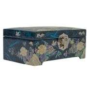 Handmade Mother of Pearl Jewelry Box with Mirrored Lid