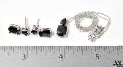 Stone Necklace and Earring Set in Sterling Silver 4.9grams 18inch