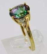 10K Large Mystic Topaz Ring, Size 7