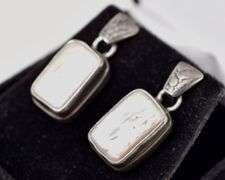 Mother of Pearl Dangle Earrings in Sterling Silver 7.4grams