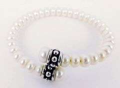 Sterling Silver Cuff & Pearl Bracelet