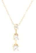 10kt Yellow gold 0.20ctw 3 stone diamond bar pendant on chain