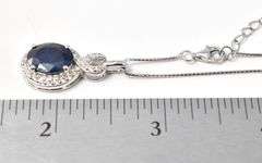 Genuine Stone Sapphire Necklace in Sterling Silver 5.7grams 18inch