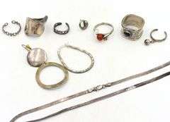 Group lot of Vintage 925 sterling silver mixed jewelry