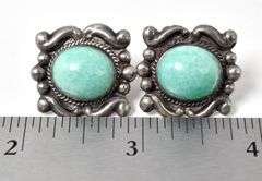 Clip on Dyed Quartz Earrings in Sterling Silver 8.4grams